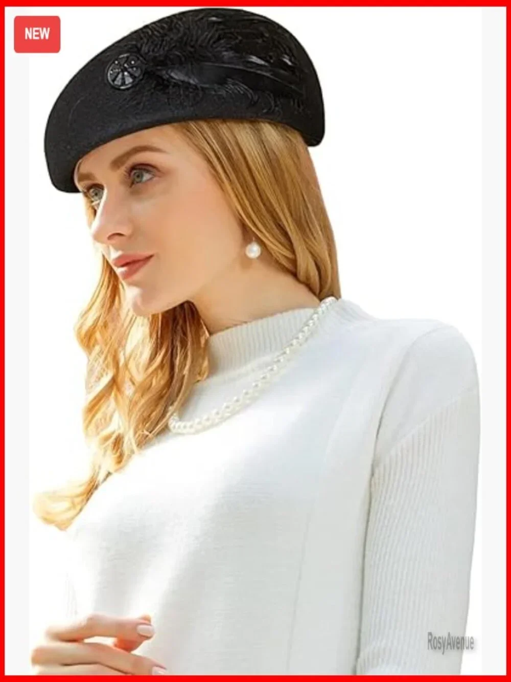 Vintage Wool Felt Bucket Hat with Flowers for Weddings & Special Occasions